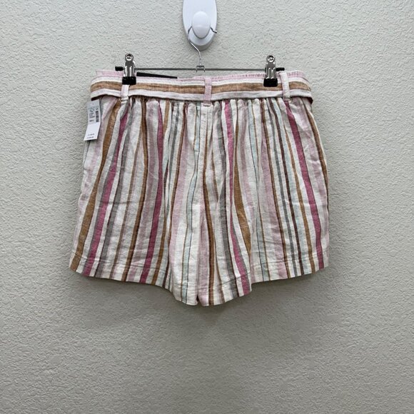 Maurices Colorful Stripe Linen Blend Belted Shorts Womens size Small NEW - Picture 5 of 9